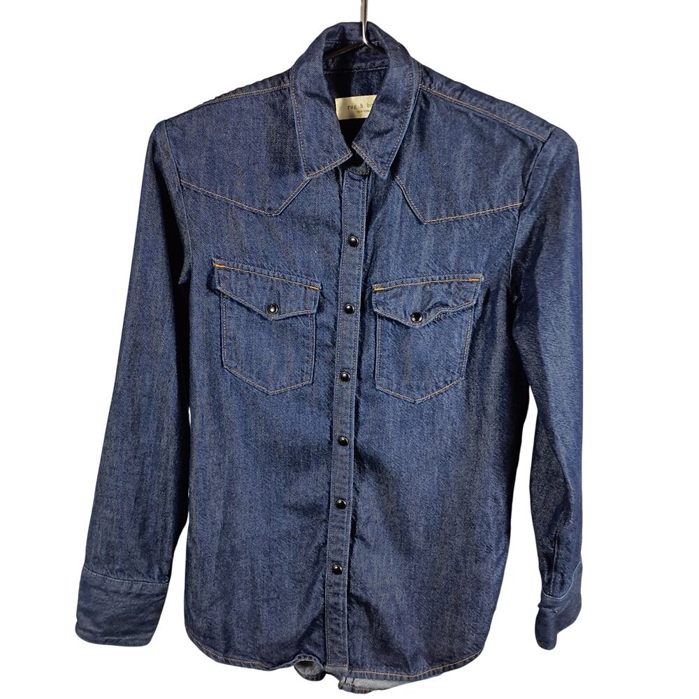 Rag & Bone Iconic Dark Denim Shirt Size XS - Picture 1 of 3